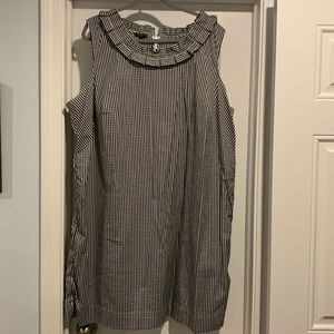 Talbots Woman black gingham shift dress 22W